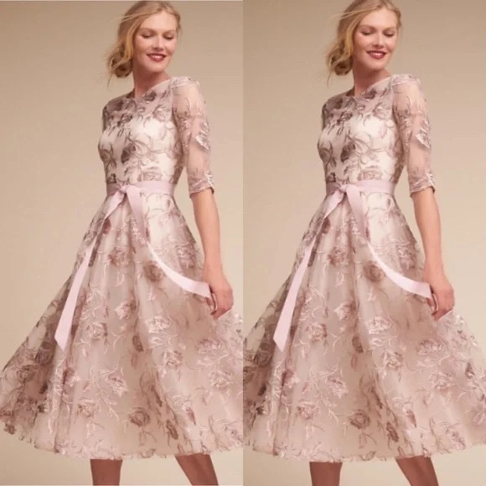 BHLDN x Anthropologie Linden Embroidered Floral Dress Size 4